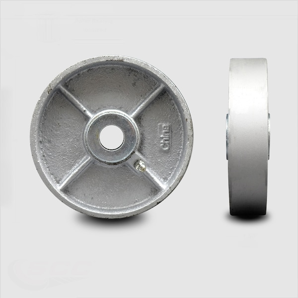 SCC - 5" Semi Steel Cast Iron Wheel w/Roller Bearing- 1/2" Bore-600 lbs Capacity
